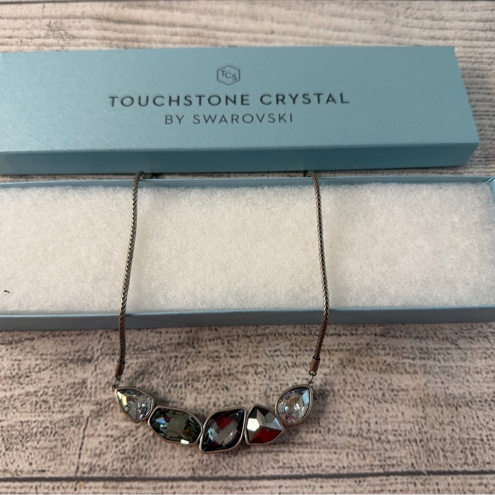 Touchstone Crystal Armour Necklace by Swarovski 15-18 in chain
